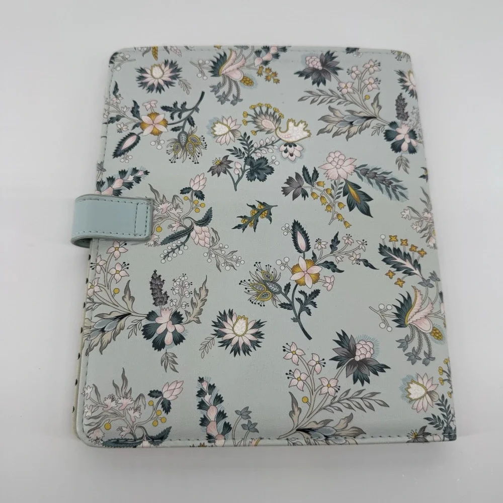 FranklinCovey Planner Love Wild Asparagus Floral Binder Organizer Blue HTF Rare